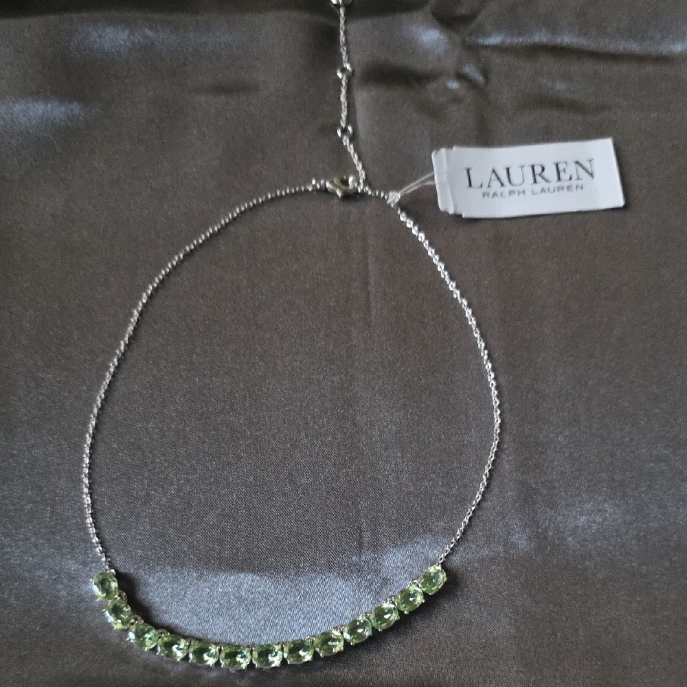 Lauren Ralph Lauren‎ Silver Green Beaded Necklace